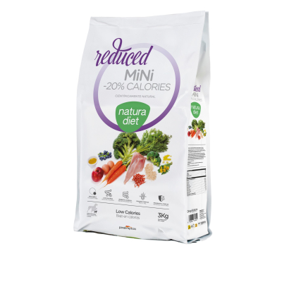 Natura Diet Reduced Calorie Kibble -20% for Mini Dogs - 3kg 1