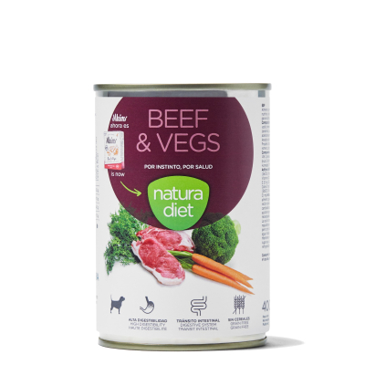 Pâté Natura Diet Bœuf & Légumes pour chien - 400g x 12
