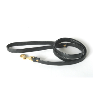 Laisse mousqueton noire, 1,2 cm de largeur, moins de 100 cm de longueur.