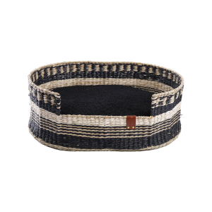 Corbeille ovale en papyrus - Black/White - T57 - noir