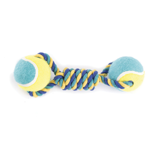 Dog toy - Set of 4 ropes + 2 tennis balls - 25cm