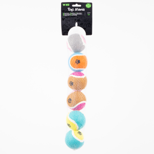 Dog toy - Set of 4 nets containing 6 tennis balls each, a total of 24 balls