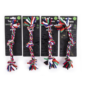 Jouet corde 3 nœuds pour chiot - Puppy - 25cm - multicolore x 4