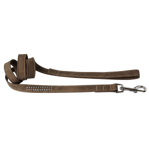 Laisse en nylon - Double strass - 1.20m - Marron x 1