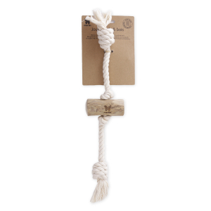Chew toy - Coffee wood rope & stick for dogs - "Lungo 2 large knots"