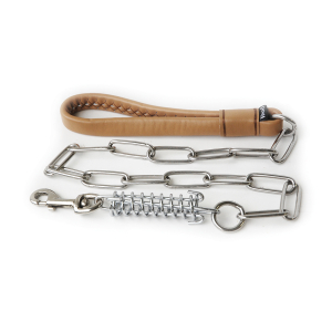 Laisse en simili cuir avec ressort - Chasse Vivog - <92cm - 2cm - marron 1