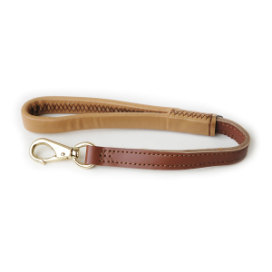 Laisse en simili cuir avec ressort - Chasse Vivog - dia.50cm - 2cm - marron x 1