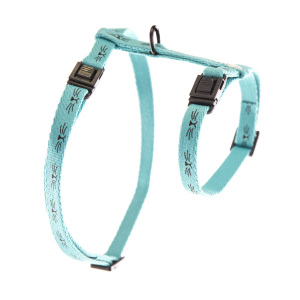 Harnais chat en nylon - frimousse - 35/50cm - 1cm - turquoise 1