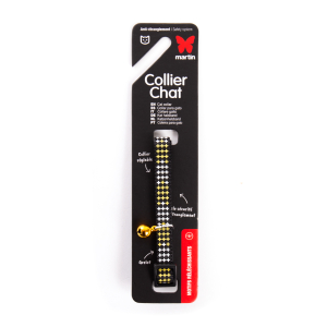 Nylon Cat Collar - Cross - 20/30cm - 1cm - Yellow 1