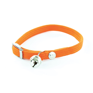 Elastic nylon cat collar - Classic Tubular - dia. 30cm - 1cm - orange 1