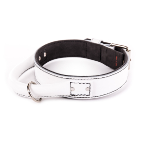 Leather intervention collar - 43/70cm - white 1