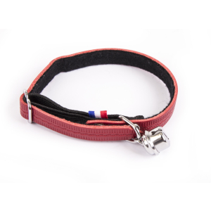 Cat collar in leather - Farandole - dia.30cm - 1.1cm - red 1