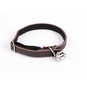 Leather Cat Collar - Farandole - dia.30cm - 1.1cm - brown 1