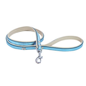 Laisse fantaisie - Pearly - dia.100cm - 1.6cm - bleu azur x 1