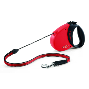 Retractable leash with cord - New Comfort - M - 5m - red x 1