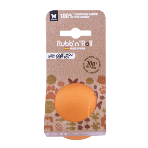 Floating and soft rubber ball - Rubb'n'Soft - M - 7cm - orange x 1