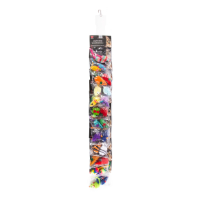 Clip strip display of 12 toy pouches - mouse for cats