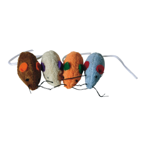 Cat toy - 4 polar mice with catnip