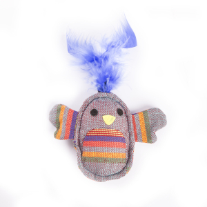 Cat toy - Turquoise chick - ethnic fabric