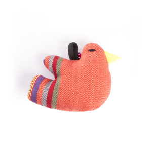 Oiseau en tissu ethnique - orange x 1