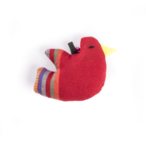 Oiseau en tissu ethnique - rouge x 1