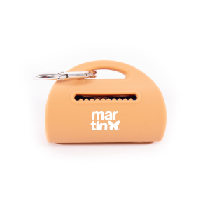 Distributeur de sac à crottes - silicone - 9cm - Jaune x 1