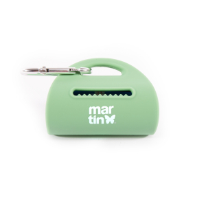 Distributeur de sac à crottes - silicone - 9cm - Vert x 1