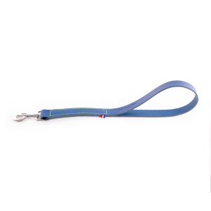 Short leather lead - 499 two-tone - 50cm - 2.5cm - blue 1