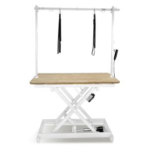 Table de toilettage électrique CARACTERE - 120x60cm - Chêne châssis blanc 1
