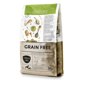 Croquette Natura Diet Grain Free Poulet & Légumes pour chien - 3kg x 1