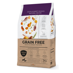 Croquette Natura Diet Grain Free Canard & Patate douce pour chien - 3kg x 1