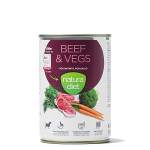 Pâté Natura Diet Bœuf & Légumes pour chien - 400g x 12