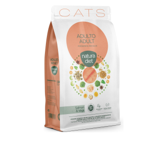 Croquette Natura Diet Saumon pour chat - 1,5kg x 1