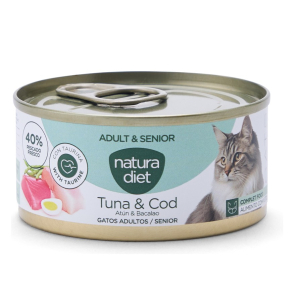 Pâté Natura Diet Thon & Cabillaud pour chat adulte & senior - 85g x 24