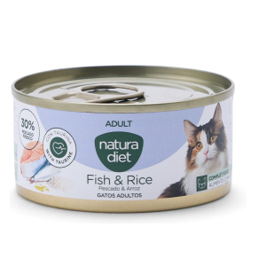 Pâté Natura Diet Poisson & Riz pour chat - 85g x 24