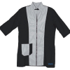 3/4 Sleeve Grooming Smock with Notch Collar - Vivog - XL - Black/Grey