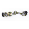 Laisse en cuir naturel pour chien - cuir classique surpiqué avec plaque - larg 16mm Long 100cm