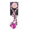 Laisse en cuir rose pour chien - cuir classique surpiqué avec plaque - larg 16mm Long 100cm