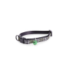 Laisse chaîne avec poignée cuir pour chien - rouge - diam 4mm larg 16mm Long 60cm