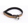 Collier chat en cuir/feutrine - Tressé - <30cm - 1.1cm - marron 1