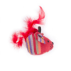 Mouse with ethnic fabric feather - red - 1