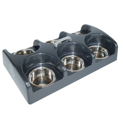 Nourisseur 6 gamelles gris pour chiots