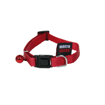 Nylon Cat Collar - Plain - 20/30cm - 1cm - Red 1