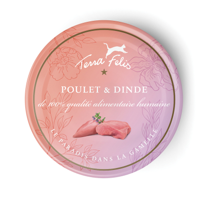 Terra Felis - Nourriture pour Chat - Poulet Dinde - 80g x12