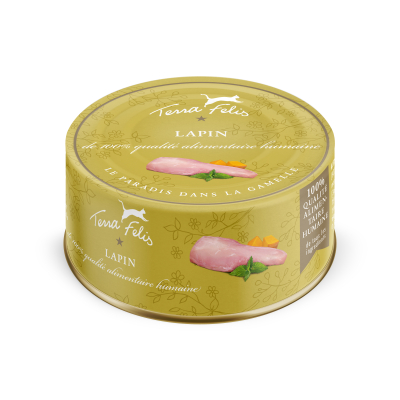 Terra Felis - Nourriture pour Chat - Lapin - 80g x12