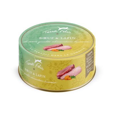 Terra Felis - Nourriture pour Chat - Bœuf Lapin 80g - x12