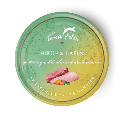 Terra Felis - Nourriture pour Chat - Bœuf Lapin 80g - x12