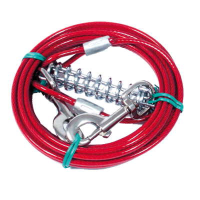 Metal tether cable with spring - 4.5m - grey 1