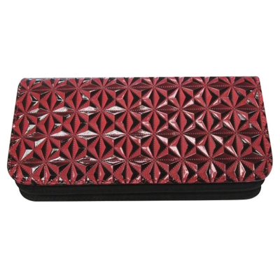 Pochette pour ciseaux et peignes - Fushia motif diamant