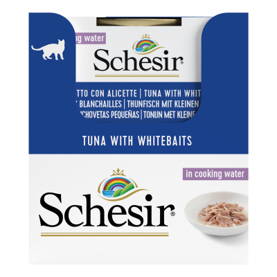 Schésir 14x85g Thon et blanchailles riz  Chat au naturel avec riz